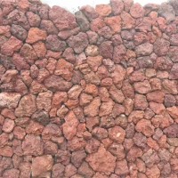 玄武岩火山石-3-5公分厚红色自然面